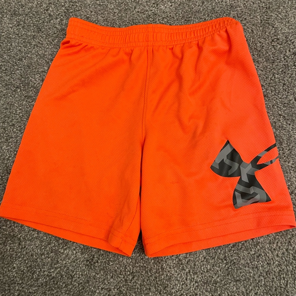 Orange Under Armour shorts